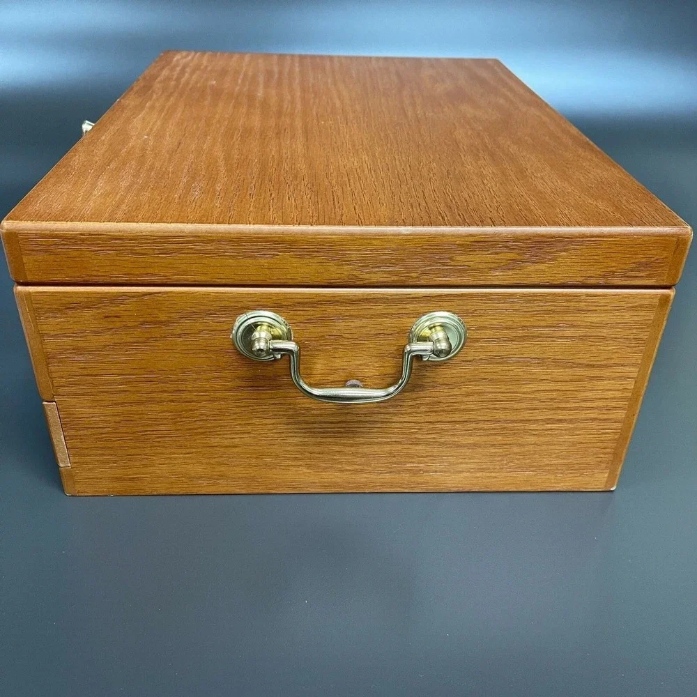 Flex‎ Zorb Flatware Silverware Anti-Tarnish Wood Wooden Storage Box Chest Drawer